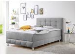 Boxbett HOME AFFAIRE "Vaasa", silber, B:154cm L:230cm, Komplettbetten, Boxbett, inkl. Bettkasten & Topper, XXL-Ausführung, Überlänge 220 cm
