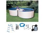 Achtformpool MY POOL BWT "JOY 1", weiß, B:250cm H:110cm L:432cm, Schwimmbecken, Achtformpool, in verschiedenen Größen