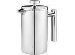 French Press Kanne GEFU "Kaffeebereiter GUSTAVO, 600 ml", silber, B:16,5cm H:18cm T:9cm, Kaffeemaschinen, French Press Kanne, Einfaches Zubereiten von duftendem Kaffee und Tee