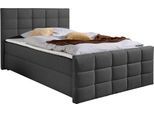 Boxbett HOME AFFAIRE, anthrazit, B:147cm L:220cm, Komplettbetten, Boxbett, Boxbett mit Bettkasten und Fußteil, inkl. Topper
