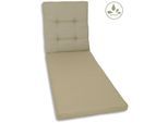 Liegenauflage GO-DE, beige, B:190cm H:7cm T:60cm, Bezug: 100% Polyester, Polsterauflagen, Liegenauflage, wasserabweisend