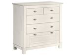 Schubkastenkommode OTTO HOME "Rauna", weiß, B:96cm H:99cm T:38cm, Sideboards, Schubkastenkommode, aus massiver Kiefer mit 5 Schubladen, Breite 96 cm