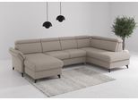 Wohnlandschaft SIT & MORE "Glendale, U-Form", taupe, B:321cm H:84cm T:193cm, 95% Polyester, 5% Polyamid, Sofas, Wohnlandschaft, inkl. Kopfteilverstellung,wahlweise mit Vorziehsitz und Bettkasten