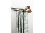 Gardinenschiene GARESA "Cubus, Quadros Innenlauf", braun (chromfarben, nussbaum), L:550cm, Gardinenstangen, Gardinenschiene, Innenlauf-Vorhanggarnitur, verlängerbar, Holz-Aluminium