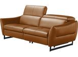 2,5-Sitzer EGOITALIANO "Dafne, elegantes Designsofa mit hohem Sitzkomfort", orange, B:208cm H:97cm T:108cm, Leder »BULL« (echtes Rindsleder). Geschliffenes, pigmentiertes und behandeltes Rindsleder mit einer Dicke von 1, 3-1, 5 mm. Dieses Leder zeigt eine ziemlich weiche Hand mit einem halb undurchsichtigen Aussehen. Es handelt sich um ein geschütztes Leder. Eine leichte Deckschicht schützt sie vo