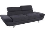 3-Sitzer COTTA "Enterprise", schwarz, B:233cm H:75cm T:104cm, Struktur (100% Polyester );Chenille (90% Polyester; 10% Polyamid ), Sofas, 3-Sitzer, Big-Sofa, mit Armteilverstellung & Kopfteilverstellung