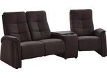 3-Sitzer EXXPO - SOFA FASHION "Tivoli, Kinosofa mit Relaxfunktion, mit Ablagetisch und Stauraum", braun (dunkelbraun), B:258cm H:109cm T:152cm, Sofas, 3-Sitzer, bequem und komfortabel, hohe Rückenlehne