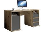 Schreibtisch BEGA OFFICE "Primus U2", schwarz (eiche sonoma, anthrazit), B:145cm T:65cm, Tische, Schreibtisch, mit Schubkasten abschließbar, Gamingtisch geeignet