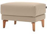 Hocker "CR.450", beige (beige 534, 20), B:63cm H:45cm T:48cm, NaturLEDER OSKAR (echtes Rindsleder), CREATION BY ROLF BENZ, Hocker, Hocker, Füße aus Massivholz