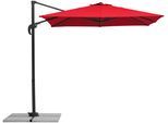 Ampelschirm SCHNEIDER SCHIRME "Rhodos Junior", rot, Obermaterial: 100% Polyester, Standschirme, Ampelschirm, ØxH: 230x230 cm, Alu/Polyester, inkl. Plattenständer/Schutzhülle