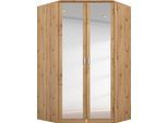 Eckkleiderschrank RAUCH "Bremen", braun (eiche artisan), B:117cm H:199cm T:118cm, Holzwerkstoff, Schränke, Eckkleiderschrank, mit 8 Einlegeböden