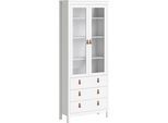 Vitrine HOME AFFAIRE "Madrid, Glasvitrine Vitrinenschrank Ausstellung Sammelvitrine", weiß, B:78cm H:199cm T:32,5cm, Holzwerkstoff, Schränke, Vitrine, mit 2 Glastüren und 3 Schubladen, Breite 78 cm