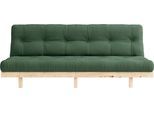 Schlafsofa KARUP DESIGN "Lean", grün (olivgrün), B:190cm H:73cm T:99cm, 80% Baumwolle + 20% polyester, Sofas, Schlafsofa, mit Bettfunktion und Futonmatratze