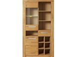 Vitrine OTTO HOME "Kolding", braun (eiche teilmassiv), B:100cm H:180cm T:40cm, Holz teilmassiv, Schränke, Vitrine, teilmassiv