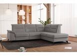 Ecksofa SIT & MORE "Astoria L-Form", grau (hellgrau), B:256cm H:91cm T:225cm, 100% Polyester, Sofas, Ecksofa, wahlweise mit motorischer Relaxfunktion