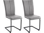 Freischwinger HOME AFFAIRE "Nils", grau (hellgrau (arizona 4411)), B:42,5cm H:100cm T:60cm, Holzwerkstoff, Metall, Polyester, Stühle, Freischwinger, Stuhl belastbar bis 120 Kg, Gestell Metall im Chrom-Look oder Schwarz