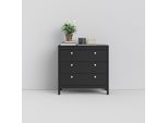 Kommode HOME AFFAIRE "Madrid, Aufbewahrung, Schubladenschrank, Stauraum", schwarz (schwarz matt), B:82,1cm H:79,7cm T:38,4cm, Holzwerkstoff, Sideboards, Kommode, mit 3 Schubladen, Breite 82,3 cm