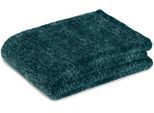 Wohndecke GÖZZE "Alaska", blau (petrol), B:150cm L:200cm, Polyester, Wohndecken, Wohndecke, marmorierte Optik, kuschelig