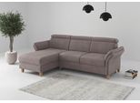 Ecksofa HOME AFFAIRE "Glendale, L-Form", taupe, B:253cm H:84cm T:166cm, 90% Polyester, 10% Polyamid, Sofas, Ecksofa, inkl. Kopfteilverstellung, wahlweise mit Vorziehsitz und Bettkasten