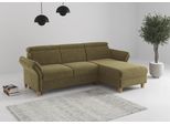 Ecksofa HOME AFFAIRE "Glendale, L-Form", olive, B:253cm H:84cm T:166cm, 100% Polyester, Sofas, Ecksofa, inkl. Kopfteilverstellung, wahlweise mit Vorziehsitz und Bettkasten