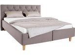 Polsterbett HOME AFFAIRE "Sunley 100", grau (hellgrau), B:183cm L:210cm, Struktur (100% Polyester);Strukturstoff (100% Polyester), Betten, Polsterbett, Kreuzsteppung, Kopfteilhöhe 102 cm, ohne oder mit Matratze/Lattenrost