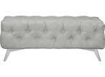 Polsterhocker HOME AFFAIRE "Amaury", silber, B:120cm H:45cm T:80cm, Struktur (100% Polyester);Samtoptik (100% Polyester), Hocker, Polsterhocker, Chesterfield-Optik, Breite 120cm, Fußfarbe wählbar