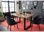 Essgruppe PAROLI, grau (anthrazit, anthrazit, schwarz), B:140cm H:78cm T:90cm, FSC-zertifiziertes Massivholz, Sitzmöbel-Sets, Essgruppe