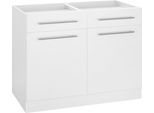 Unterschrank WIHO KÜCHEN "Unna", weiß (front und korpus: weiß), B:100cm H:82cm T:57cm, Schränke, Unterschrank, 100 cm breit, ohne Arbeitsplatte