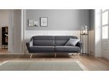 3-Sitzer OTTO HOME "Bille", grau (dunkelgrau), B:212cm H:86cm T:90cm, Struktur (100% Polyester);Struktur fein (100% Polyester);Samtoptik (100% Polyester);Luxus-Microfaser weich (100% Polyester), Sofas, 3-Sitzer, mit Naht im Rückenkissen und Eiche-Beinen, Design by Morten Georgsen