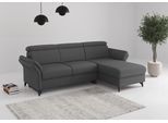 Ecksofa SIT & MORE "Glendale, L-Form", grau (dunkelgrau), B:253cm H:84cm T:166cm, 95% Polyester, 5% Polyamid, Sofas, Ecksofa, inkl. Kopfteilverstellung, wahlweise mit Vorziehsitz und Bettkasten