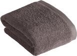 Saunatuch VOSSEN "High Line", grau (grau, braun), B:100cm L:150cm, Walkfrottee, Obermaterial: 100% Baumwolle, Handtücher, Saunatuch
