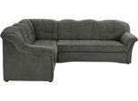 Ecksofa DOMO COLLECTION "Papenburg B/T/H: 242/190/84 cm L-Form", grün (dunkelgrün), B:242cm H:84cm T:190cm, Struktur ( 90% Polyester, 10% Polyacryl);Microfaser PRIMABELLE (100% Polyester);Kunstleder SOFTLUX;Luxus-Microfaser (100% Polyester), Sofas, Ecksofa, wahlweise mit Bettfunktion, Langer Schenkel links oder rechts