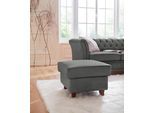 Polsterhocker HOME AFFAIRE "Reims", grau (dunkelgrau), B:57cm H:45cm T:50cm, Hocker, Polsterhocker, echte Chesterfield-Knopfheftung, Samtoptik mich changierender Optik