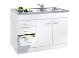 Spülenschrank KOCHSTATION "KS-Elster", braun (buchefarben), B:120cm H:85cm T:60cm, Holzwerkstoff, Schränke, Spülenschrank, Breite 120 cm