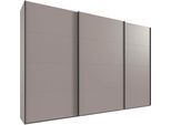 Kleiderschrank WIMEX "Mugano, Made in Germany, Lieferung bis in Deine Etage und Stellort", schwarz (saharagrau, griffe schwarz), B:360cm H:236cm T:65cm, Holzwerkstoff, Schränke, Kleiderschrank, 3 Schwebetüren, große Größen, mit oder ohne Spiegel, Metallgriffe