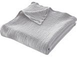 Wohndecke "HEVIN", grau (hellgrau), B:140cm L:210cm, Baumwolle, LEGER HOME BY LENA GERCKE, Wohndecken, Wohndecke, Tagesdecke im Baumwoll-Crinkle-Effekt, Musselin, Kuscheldecke, Topseller