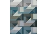 Wohndecke BIEDERLACK "Wohndecke Graphic View", blau, B:150cm L:200cm, Baumwolle, Polyacryl, Polyester, Wohndecken, Wohndecke, im modernen Design