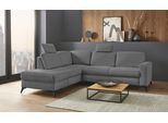 Ecksofa HOME AFFAIRE "Lolland L-Form", grau (steel), B:249cm H:88cm T:212cm, Struktur imprägniert - feucht abwischbar (100% Polyester);Struktur Flausch (90% Polyester, 10% Polyamid);Luxus-Microfaser ALTARA NUBUCK (100% Polyester), Sofas, Ecksofa, Wahlweise mit Bettfunktion und Stauraum, auch mit abwischbarem Bezug