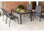 Garten-Essgruppe MERXX "Amalfi", grau (graphit, grau), Polyester, Aluminium, Polyester, Sitzmöbel-Sets, Garten-Essgruppe