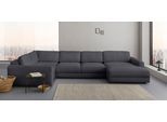 Wohnlandschaft HOME AFFAIRE "Bloomfield, Mega Polsterecke, Breite 390cm, viel Platz, U-Form", grau (graphite), B:390cm H:84cm T:209cm, 92% Polyester 8% Nylon, Sofas, Wohnlandschaft, In verschiedenen Größen bestellbar