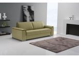 Schlafsofa EGOITALIANO "Cecilia, modern & elegant, erstklassiger Sitzkomfort, Dauerschläfer", grün (salbei), B:234cm H:85cm T:102cm, Leder »BULL« (echtes Rindsleder). Geschliffenes, pigmentiertes und behandeltes Rindsleder mit einer Dicke von 1, 3-1, 5 mm. Dieses Leder zeigt eine ziemlich weiche Hand mit einem halb undurchsichtigen Aussehen. Es handelt sich um ein geschütztes Leder. Eine leichte D