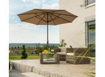 Sonnenschirm SCHNEIDER SCHIRME "Korsika", beige (natur), Obermaterial: 100% Polyester, Standschirme, Sonnenschirm, ohne Schirmständer