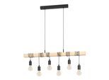 EGLO Hängeleuchte "TOWNSHEND", braun (schwarz, holzfarben), 6, Ø 0 H: 110cm, 1 Stk., Leuchten, Wohnzimmer, Esszimmer, 6-flammig, 110x10,5x100cm, Hängeleuchte