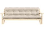 Schlafsofa KARUP DESIGN "Unwind", beige, B:190cm H:14cm T:92cm, Sofas, Schlafsofa, Mit Holzstruktur, inkl. Futonmatratze, Liegefläche 130x190 cm