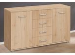 Kombikommode PRIESS, braun (edelbuchefarben), B:123cm H:70,5cm T:38cm, Holzwerkstoff, Sideboards, Kombikommode