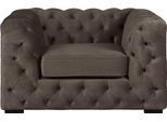 Chesterfield-Sessel HOME AFFAIRE "Kalina Sessel", braun, B:110cm H:67cm T:98cm, 100% Polyester, Sessel, Chesterfield-Sessel, mit klassischer Chesterfield-Knopfheftung, sehr hochwertige Qualität