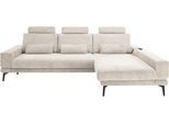 Ecksofa "SO 3600, inkl motor. Sitztiefenverstellung, Kopfstützen, Nierenkissen", beige (kama sand), B:293cm H:83cm T:180cm, 100% Polyester, SET ONE BY MUSTERRING, Sofas, Ecksofa, Sitzhöhe 42 cm, Federkern, Breite 293 x Tiefe 180 cm, Kama sand