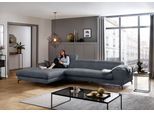 Ecksofa W.SCHILLIG "piedroo, Designsofa mit tollem Sitzkomfort, bequem, L-Form", blau (marine r66), B:343cm H:70cm T:193cm, Chenille-Flachgewebe R66 (85% Polyester, 15% Nylon), Sofas, Ecksofa, Kopfteilverstellung, wahlweise mit Sitztiefenverstellung, Breite 343cm