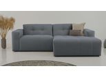 Ecksofa OTTO HOME "Tapley", grau (dunkelgrau), B:221cm H:73cm T:154cm, 100% polyester, Sofas, Ecksofa, Breite 221 cm,Boucle, Struktur fein, mit Knopfsteppung, bodentief