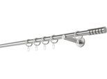 Gardinenstange MYDECO "20mm Rillcube Wandträger 12 cm", silber (edelstahlfarben), L:380cm, Gardinenstangen, Gardinenstange